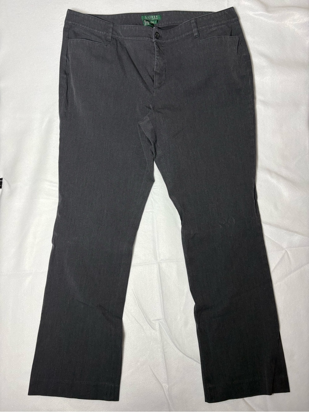 LAUREN Ralph Lauren Women’s Mid-Rise Adelle Gray Pants Size 16W
